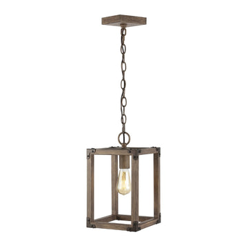 Magnolia 8.13" Adjustable Iron Rustic Farmhouse LED Pendant - JONATHAN Y